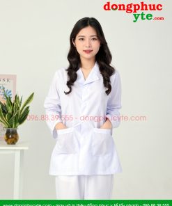 Áo blouse nữ dài tay - áo blouse nữ y tá, dược sĩ nữ dài tay