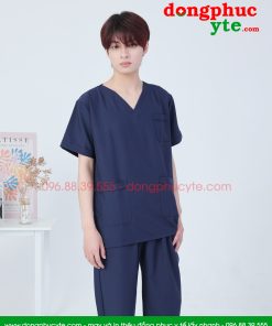 Bộ quần áo phẫu thuật nam xanh đen - bộ áo blu đồng phục phẫu thuật cho bác sĩ, thẩm mỹ viện,...