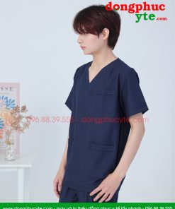 Bộ quần áo phẫu thuật nam xanh đen - bộ áo blu đồng phục phẫu thuật cho bác sĩ, thẩm mỹ viện,...