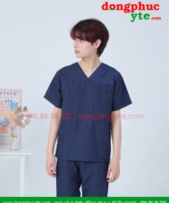 Bộ quần áo phẫu thuật nam xanh đen - bộ áo blu đồng phục phẫu thuật cho bác sĩ, thẩm mỹ viện,...