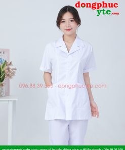 Áo y tá nữ, áo blouse nữ cộc tay điều dưỡng viên Lon Nhật