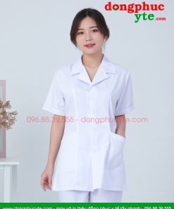 Áo y tá nữ, áo blouse nữ cộc tay điều dưỡng viên Lon Nhật