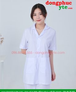 Áo y tá nữ, áo blouse nữ cộc tay điều dưỡng viên Lon Nhật