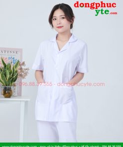 Áo y tá nữ, áo blouse nữ cộc tay điều dưỡng viên Lon Nhật