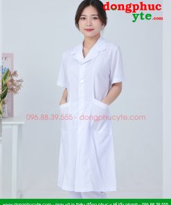 Bộ quần áo blouse trắng cho bác sĩ nam - nữ Lon Nhật đẹp