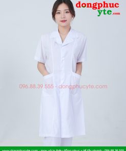Bộ quần áo blouse trắng cho bác sĩ nam - nữ Lon Nhật đẹp