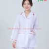 Áo blouse trắng điều dưỡng, y tá nữ dài tay – Áo điều dưỡng nữ có viền đỏ