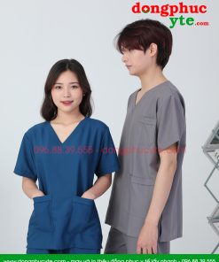 Bộ scrubs cổ tim nam-nữ cao cấp