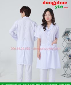 Bộ quần áo blouse trắng cho bác sĩ nam - nữ Lon Nhật đẹp