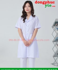 Bộ quần áo blouse trắng cho bác sĩ nam - nữ Lon Nhật đẹp