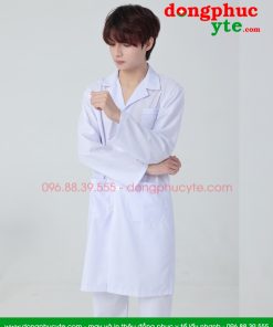 Bộ quần áo blouse trắng cho bác sĩ nam - nữ Lon Nhật đẹp