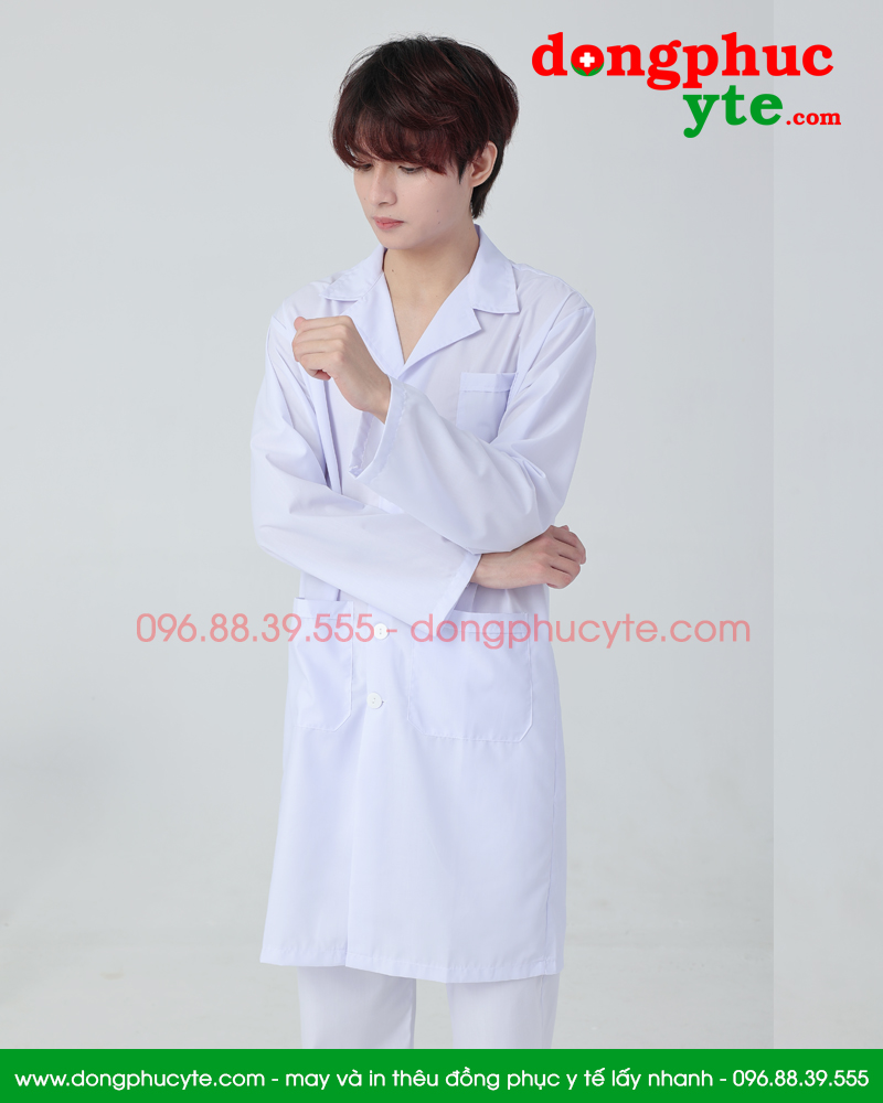 Bộ quần áo blouse trắng cho bác sĩ nam - nữ Lon Nhật đẹp