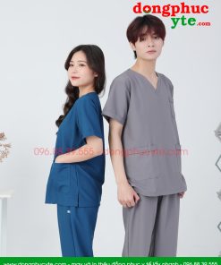 Bộ scrubs cổ tim nam-nữ cao cấp