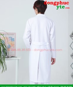 Áo blouse trắng nam - nữ cao cấp chuẩn form - Áo blu dài tay, dáng dài cho bác sĩ, thẩm mỹ viện