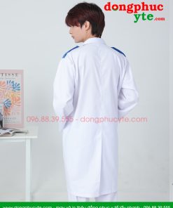 Bộ quần Áo blouse điều dưỡng nam nữ dáng dài có cầu vai - áo điều dưỡng, y tá thực tập sinh có cầu vai