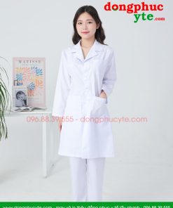 Bộ quần áo blouse trắng - áo blu bác sĩ, dược sĩ nam nữ cộc tay, dài tay