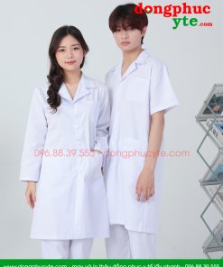 Bộ quần áo blouse trắng - áo blu bác sĩ, dược sĩ nam nữ cộc tay, dài tay