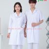 Bộ quần áo blouse trắng - áo blu bác sĩ, dược sĩ nam nữ cộc tay, dài tay