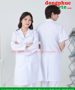 Bộ quần áo blouse trắng - áo blu bác sĩ, dược sĩ nam nữ cộc tay, dài tay