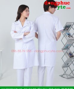 Bộ quần áo blouse trắng - áo blu bác sĩ, dược sĩ nam nữ cộc tay, dài tay