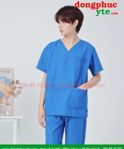 Bộ scrubs nam cộc tay màu Xanh Dương
