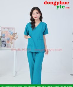 Bộ quần áo phẫu thuật nữ xanh da trời- bộ áo blu đồng phục phẫu thuật cho bác sĩ, thẩm mỹ viện,...