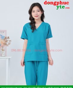 Bộ quần áo phẫu thuật nữ xanh da trời- bộ áo blu đồng phục phẫu thuật cho bác sĩ, thẩm mỹ viện,...