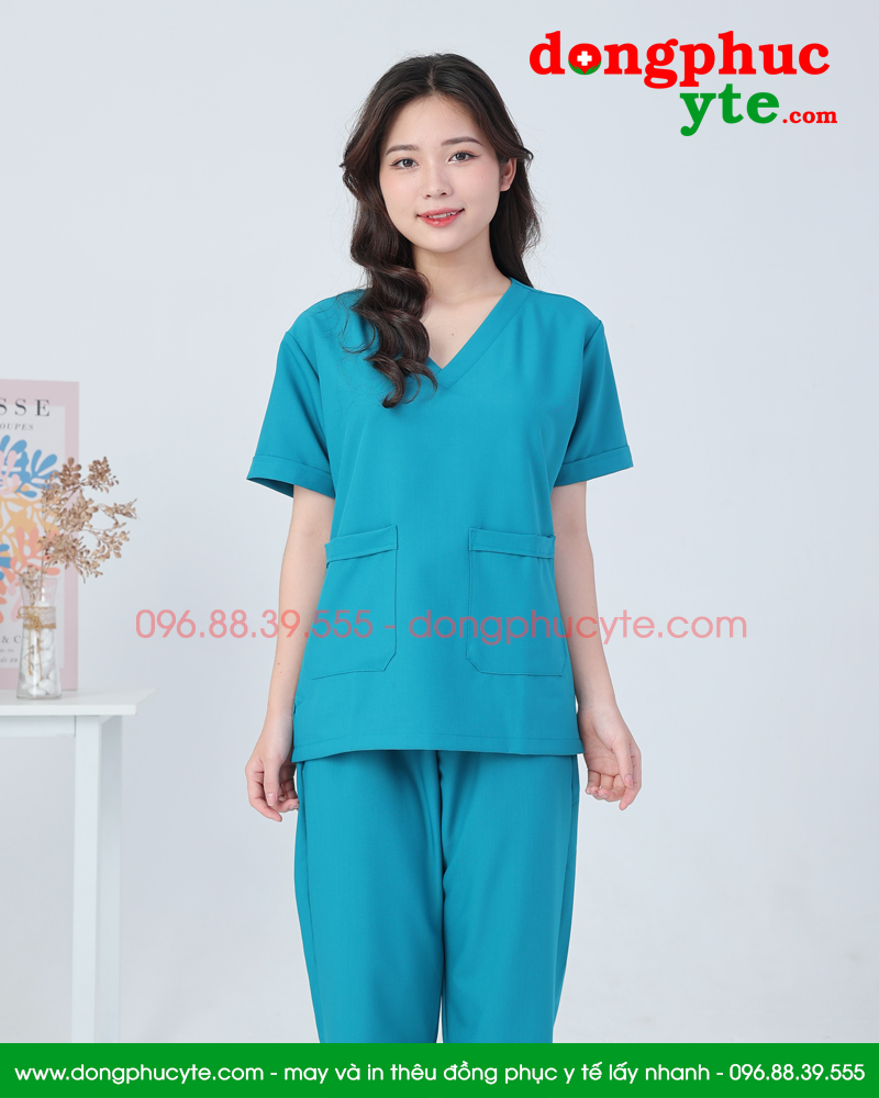 Bộ quần áo phẫu thuật nữ xanh da trời- bộ áo blu đồng phục phẫu thuật cho bác sĩ, thẩm mỹ viện,...