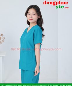 Bộ quần áo phẫu thuật nữ xanh da trời- bộ áo blu đồng phục phẫu thuật cho bác sĩ, thẩm mỹ viện,...