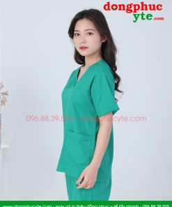 Bộ quần áo phẫu thuật nữ đẹp - bộ áo blu đồng phục phẫu thuật xanh cho bác sĩ, thẩm mỹ viện,...