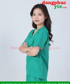 Bộ quần áo phẫu thuật nữ đẹp - bộ áo blu đồng phục phẫu thuật xanh cho bác sĩ, thẩm mỹ viện,...
