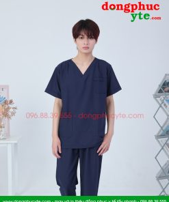 Quần áo spa nam màu xanh đen cho kỹ thuật viên spa