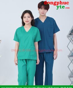 Quần áo Spa cổ tim nam-nữ cao cấp