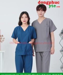 Quần áo Spa cổ tim nam-nữ cao cấp