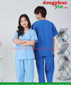 Quần áo Spa cổ tim nam-nữ cao cấp