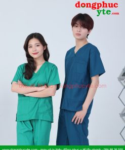 Quần áo Spa cổ tim nam-nữ cao cấp